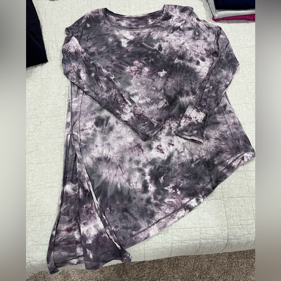 lululemon athletica Tops - Lululemon To The Point Long Sleeve *Mist Diamond Dye Glacier Grey Moonwalk Sz 6
